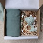 Olive Green Dino Box - Baba ajándékdoboz 