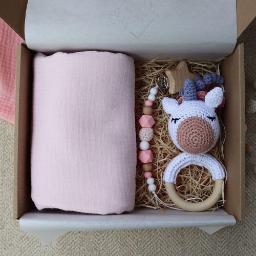 Light Pink Unicorn Box - Baba ajándékdoboz 