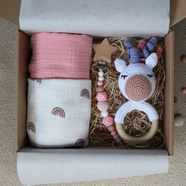 Pink Unicorn Rainbow Box - Baba ajándékdoboz 